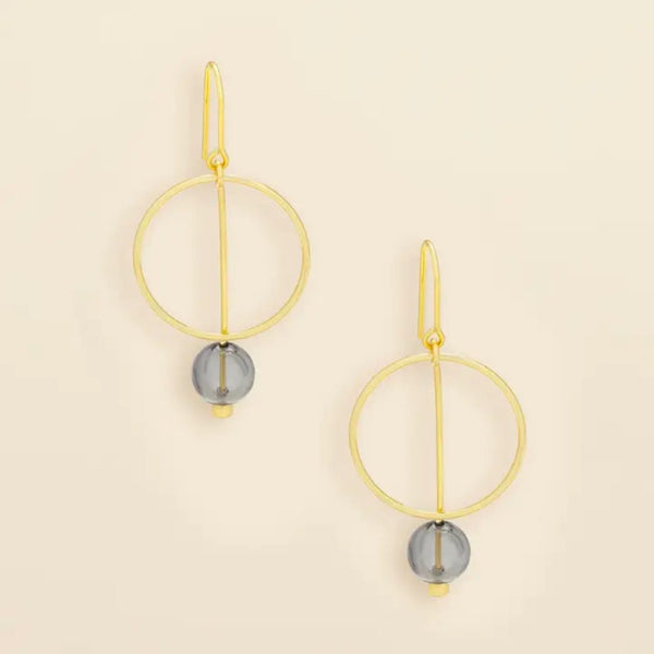 Smoke/Gold Refined Glass Drop Earrings Scout Curated Wears Jewelry - Earrings