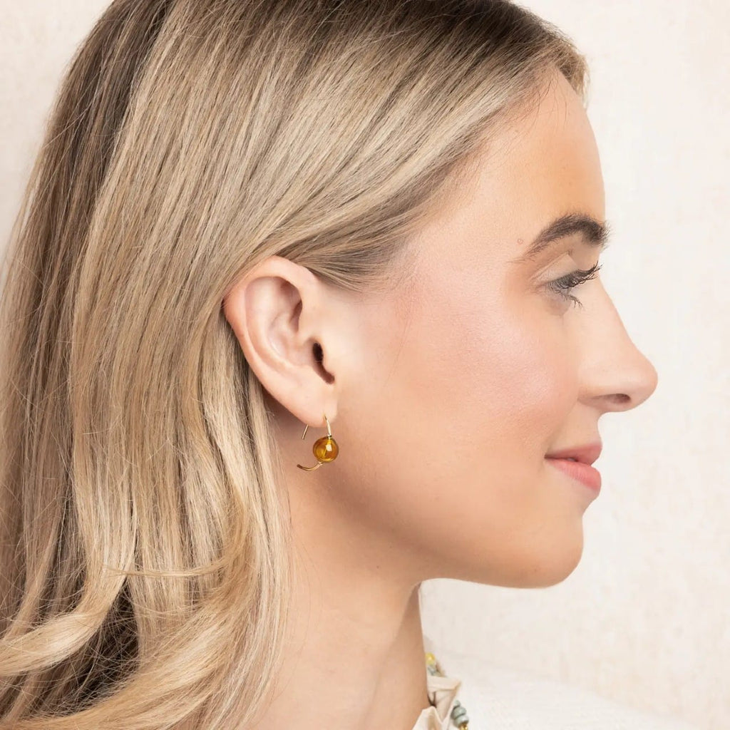 Topaz/Gold Refined Glass Hoop Earrings Scout Curated Wears Jewelry - Earrings