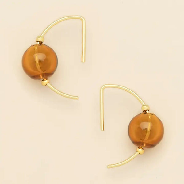 Topaz/Gold Refined Glass Hoop Earrings Scout Curated Wears Jewelry - Earrings