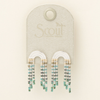Turquoise Multi/Silver Chromacolor Miyuki Rainbow Fringe Earrings Scout Curated Wears Jewelry - Earrings