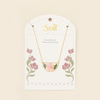 Pink Cherry Blossom/Gold Pressed Flower Necklace - Gold Scout Curated Wears Jewelry - Necklaces