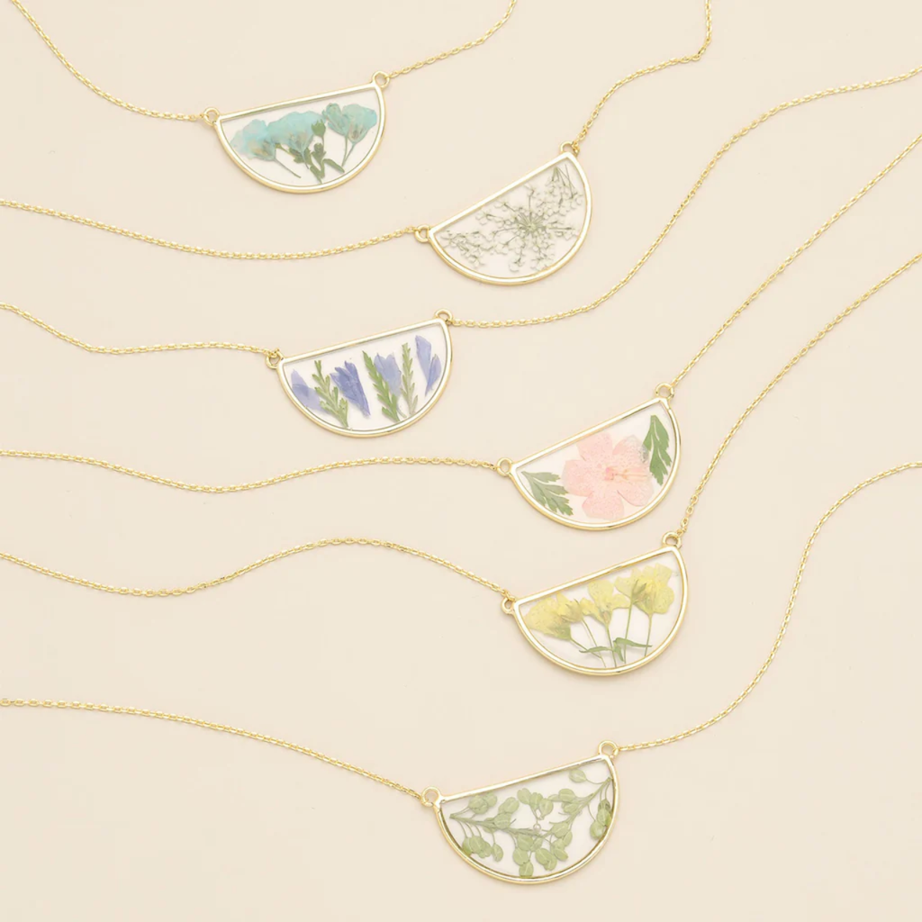 Pressed Flower Necklace - Gold Scout Curated Wears Jewelry - Necklaces
