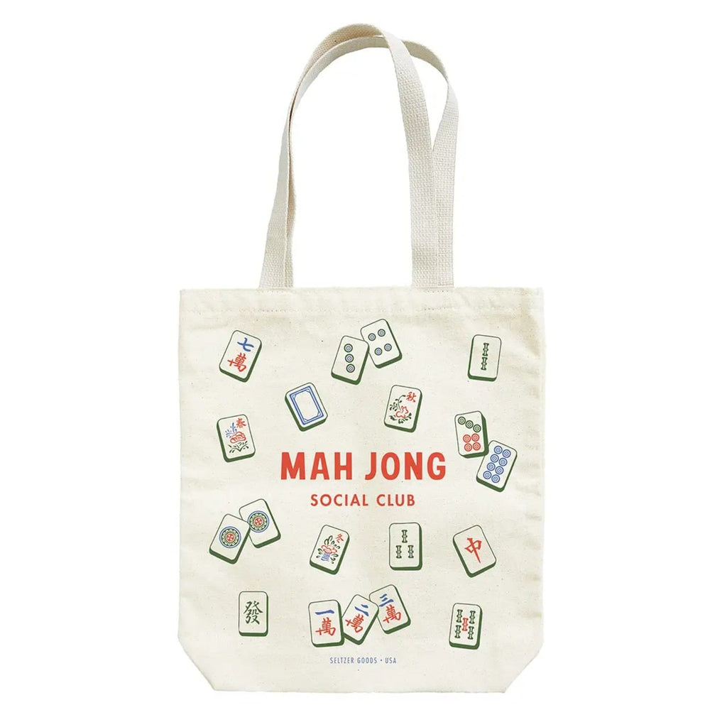 Mah Jong Social Club Olive Tote Seltzer Apparel & Accessories - Bags - Reusable Shoppers & Tote Bags