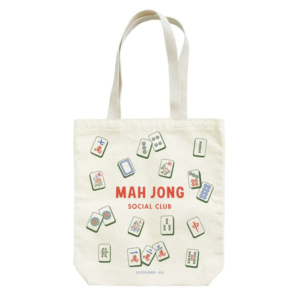 Mah Jong Social Club Olive Tote Seltzer Apparel & Accessories - Bags - Reusable Shoppers & Tote Bags