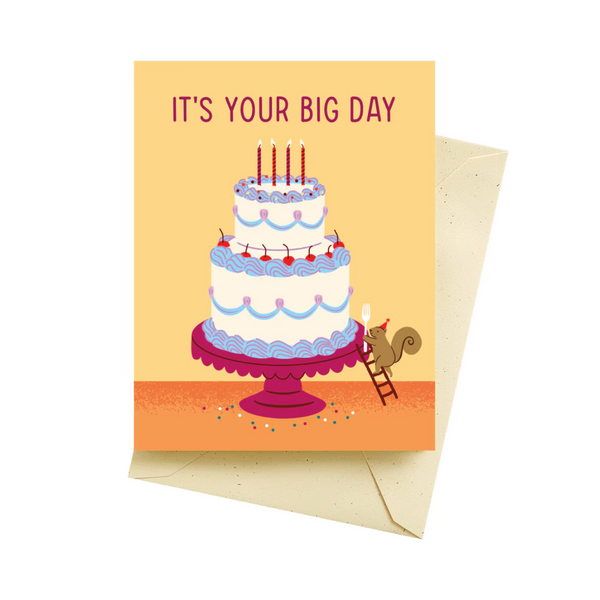 Big Day Cake Birthday Card Seltzer Cards - Birthday