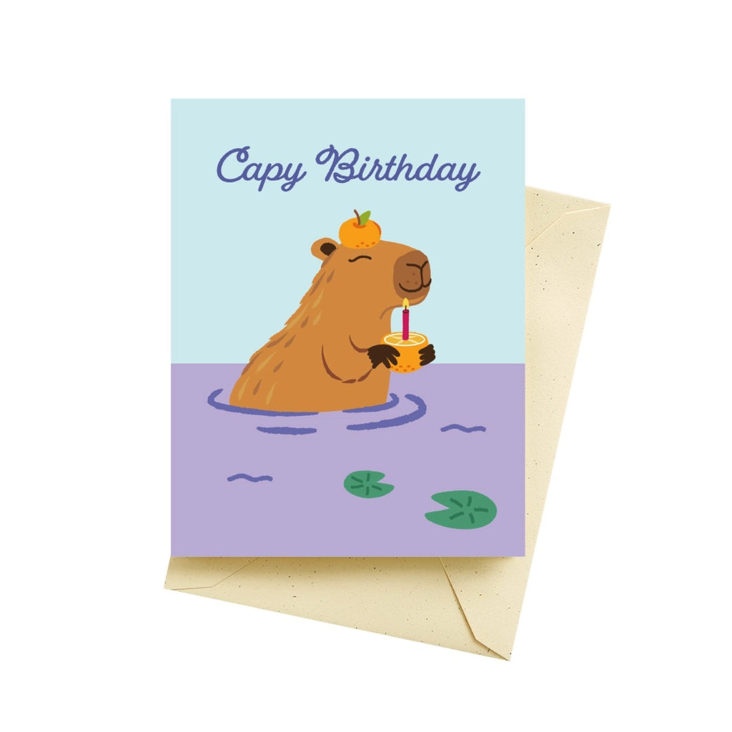 Capy Capybara Birthday Card Seltzer Cards - Birthday