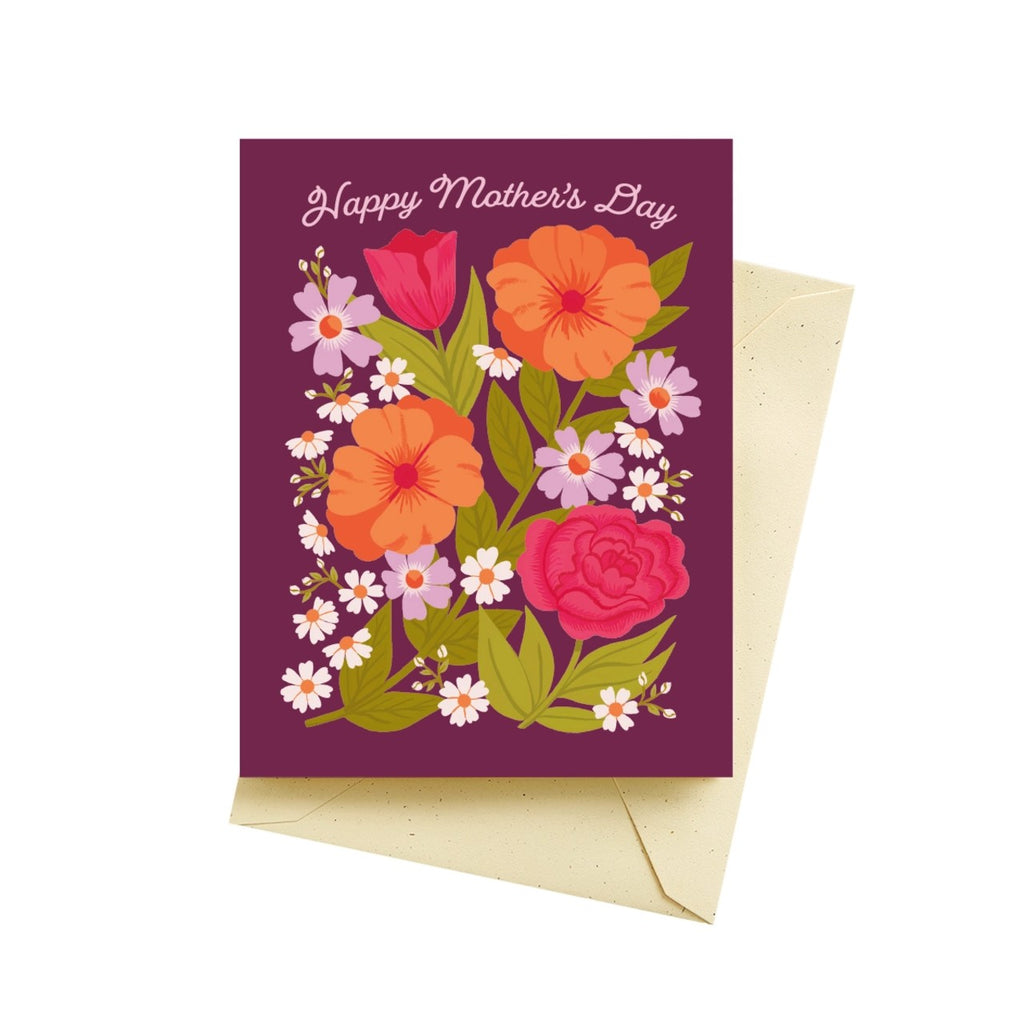 Blooms Burgundy Mother's Day Card Seltzer Cards - Holiday - Mother's Day