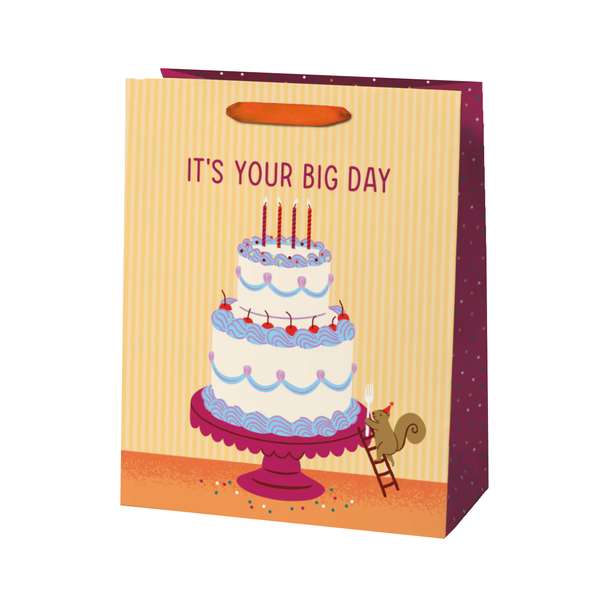 Big Day Cake Gift Bag - Large Seltzer Gift Wrap & Packaging - Gift Bags