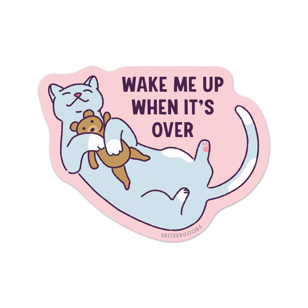 Wake Me Cat Sticker Seltzer Impulse - Decorative Stickers