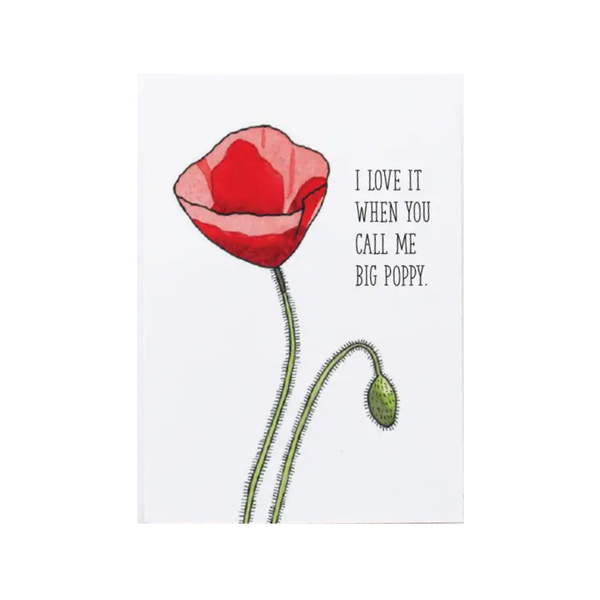 Big Poppy Mini Blank Card Semi Sweet Press! Cards - Any Occasion