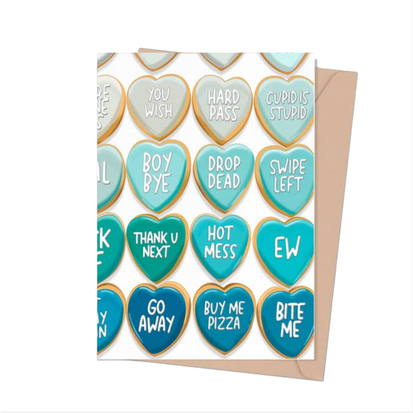 Heart Saying Cookies Anti Love Greeting Card Shop Trimmings Cards - Holiday - Valentine's Day