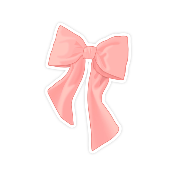 Pink Ribbon Bow Sticker Shop Trimmings Impulse - Decorative Stickers