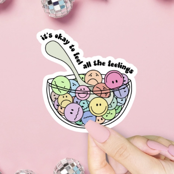 It's Okay To Feel All The Feelings Sticker ShopSourSweetener Impulse - Decorative Stickers