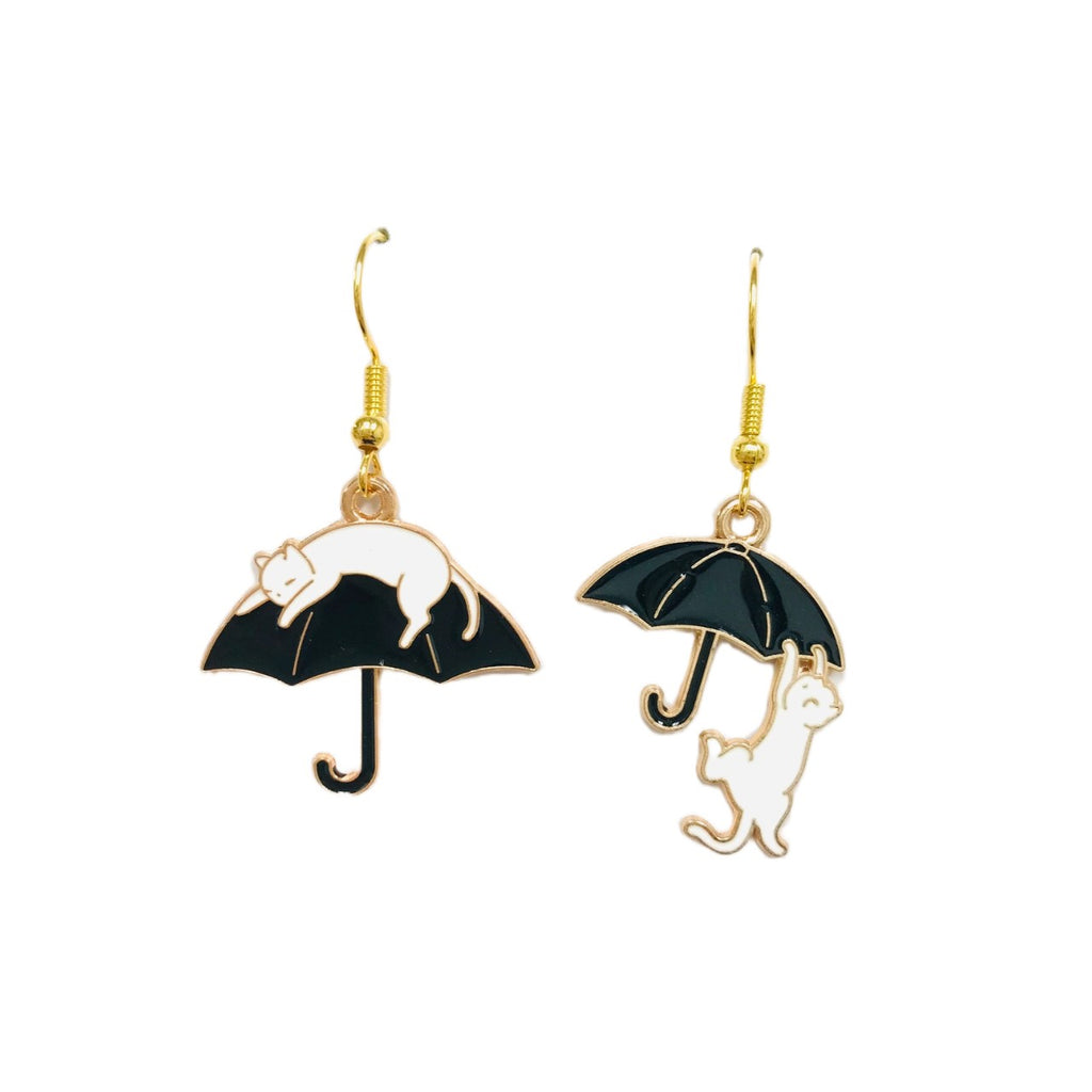 Cat Climbing Umbrella Earrings SimpleNGreat Jewelry - Earrings