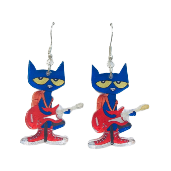 Cat Playing Guitar Earrings SimpleNGreat Jewelry - Earrings