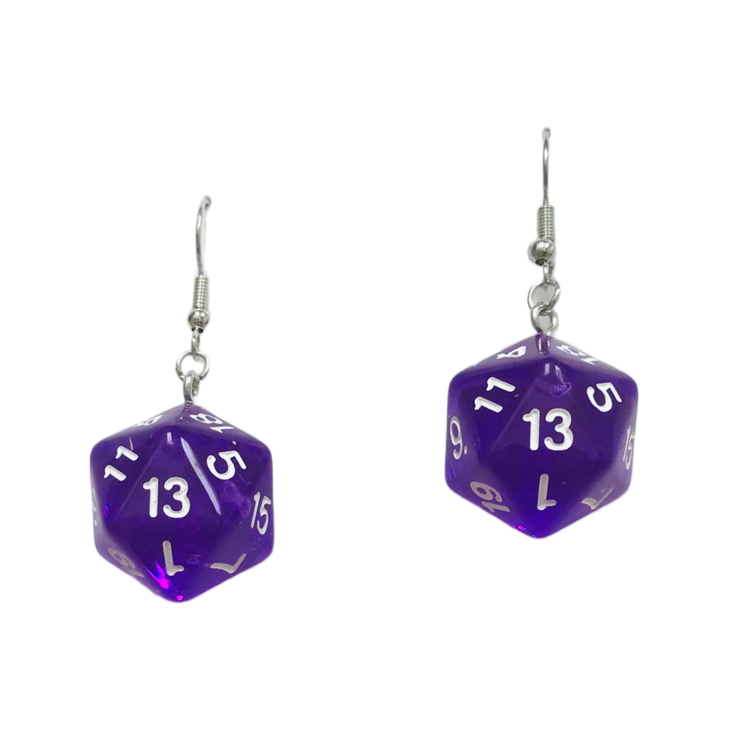 Purple D20 Dice Earrings SimpleNGreat Jewelry - Earrings