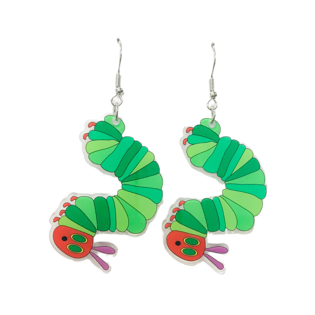 The Very Hungry Caterpillar Earrings, Storybook Earrings, Teacher Gifts...