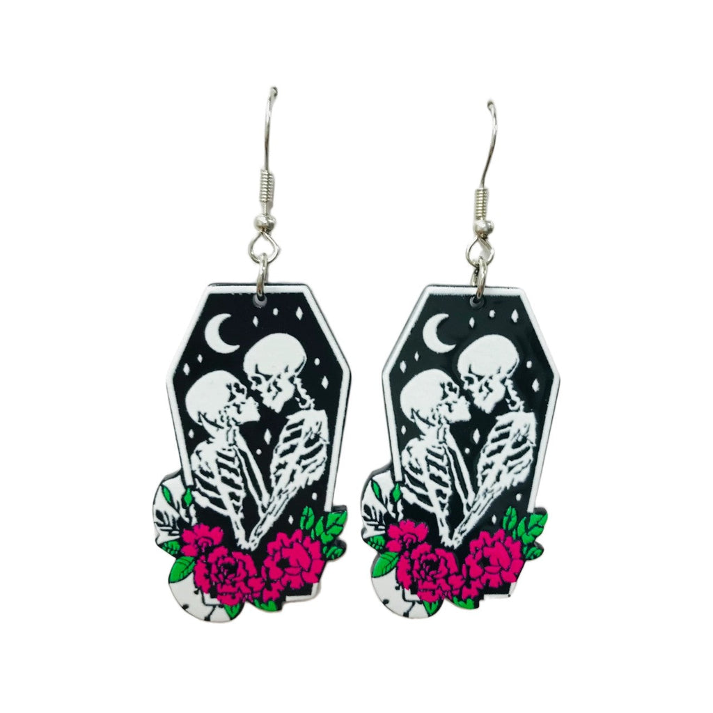 Valentine Lover Skeleton Horror Earrings SimpleNGreat Jewelry - Earrings