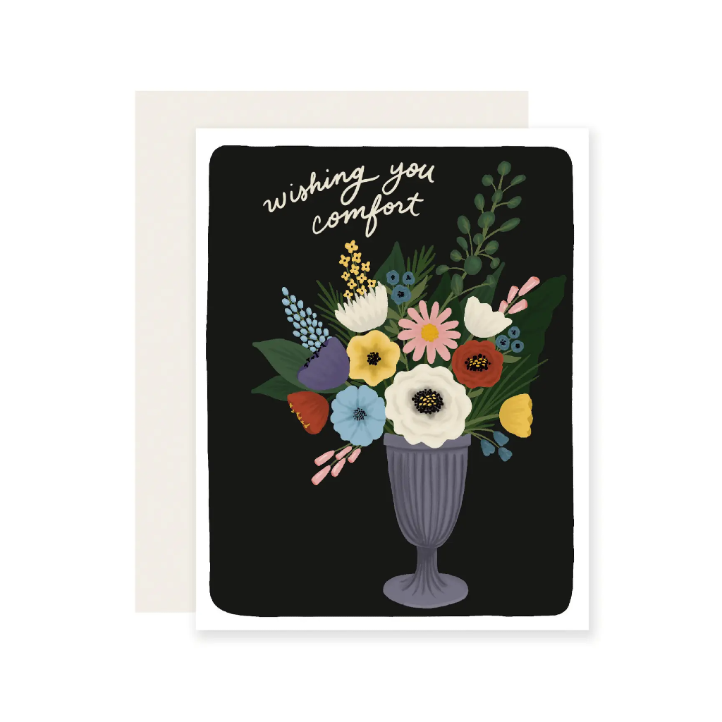 Comfort Flowers Sympathy Card Slightly Stationary Cards - Sympathy