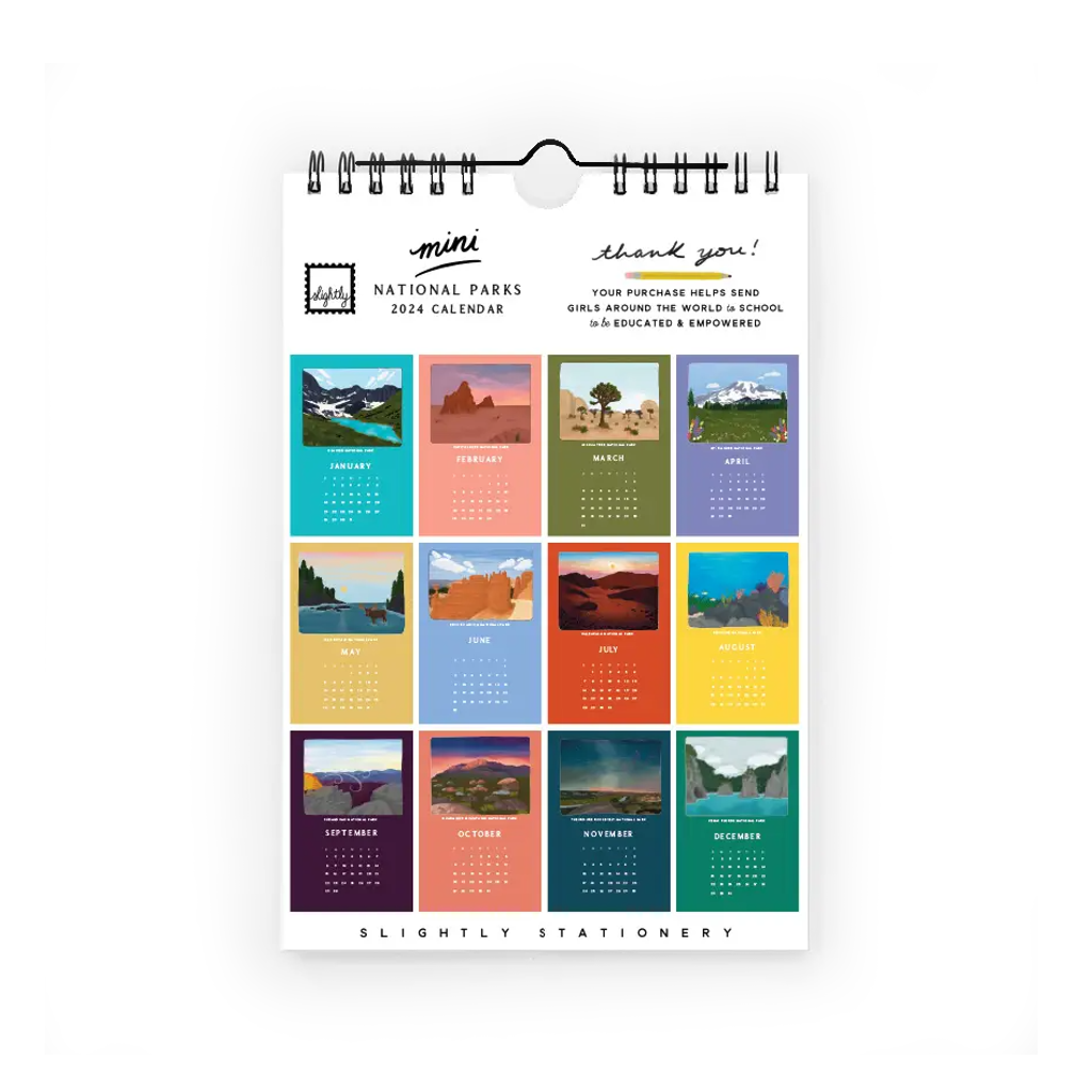 2025 National Parks Mini Calendar Slightly Stationery Books - Calendars, Organizers & Planners