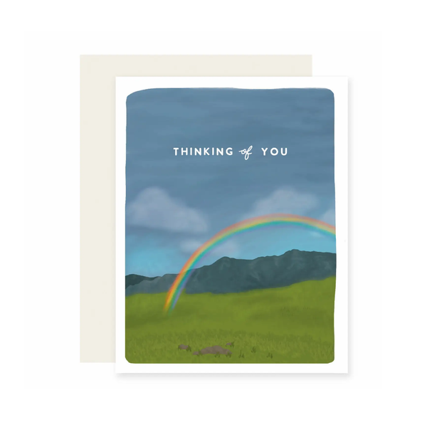 Thinking Of You Rainbow Blank Card Slightly Stationery Cards - Any Occasion