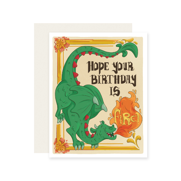 Fire Dragon Birthday Card Slightly Stationery Cards - Birthday