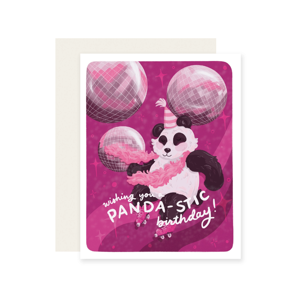 Pandastic Roller Disco Birthday Card Slightly Stationery Cards - Birthday