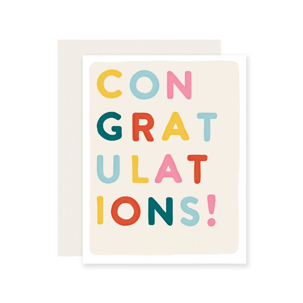 Block Letter Congrats Congratulations Card Slightly Stationery Cards - Congratulations