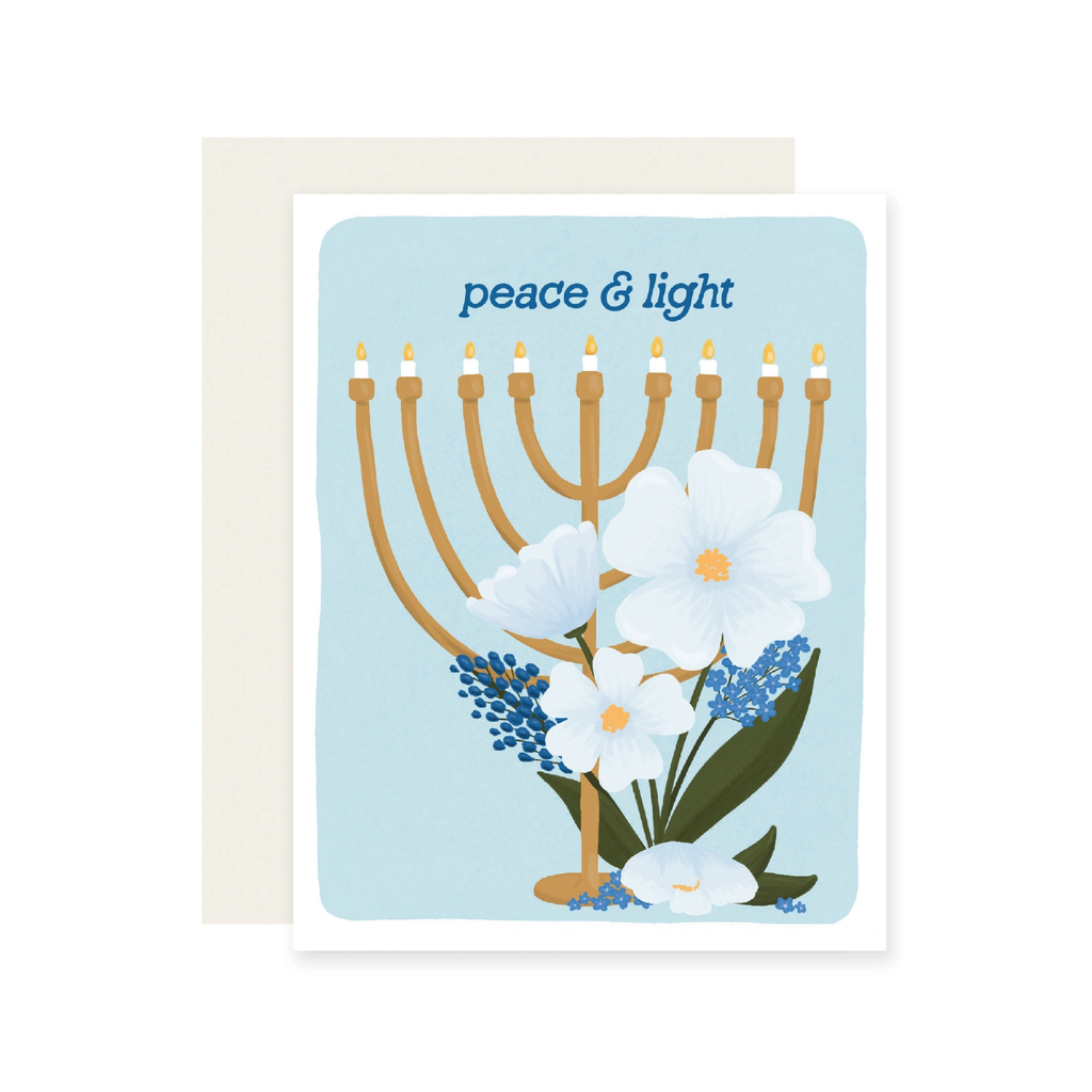 Peace Floral Hanukkah Card Slightly Stationery Cards - Holiday - Hanukkah