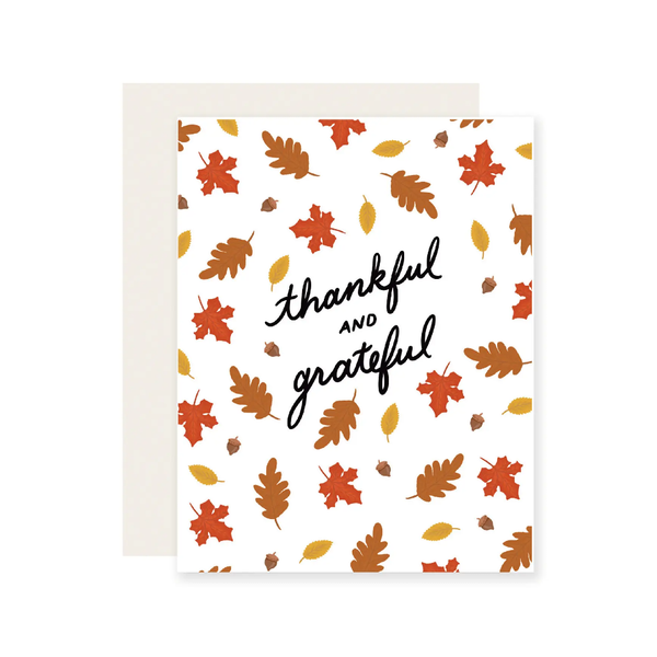 Thanksful And Grateful Thanksgiving Card Slightly Stationery Cards - Holiday - Thanksgiving