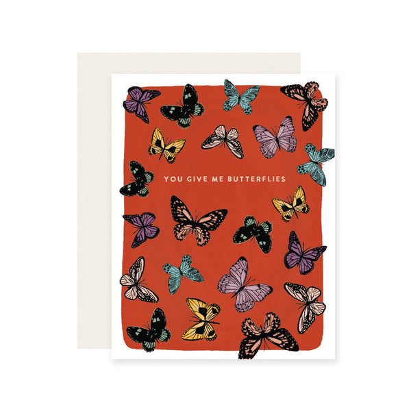 Give Me Butterflies Love Card Slightly Stationery Cards - Love