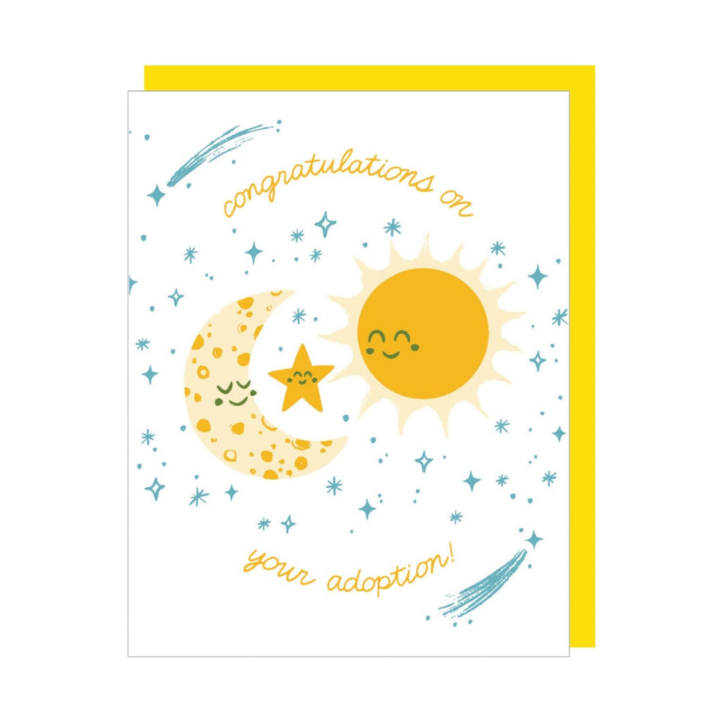 Celestial Adoption Card Smudge Ink Cards - Baby