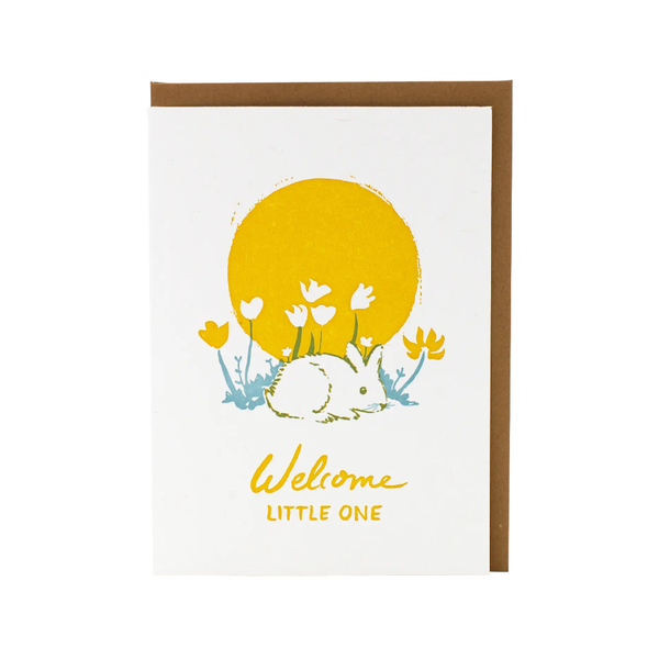 Little Bunny Baby Card Smudge Ink Cards - Baby