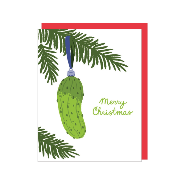 Pickle Ornament Christmas Card Smudge Ink Cards - Holiday - Christmas