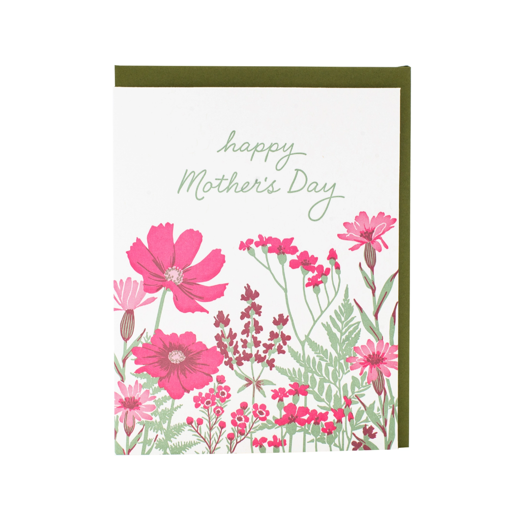 Garden Flowers Mother's Day Card Smudge Ink Cards - Holiday - Mother's Day