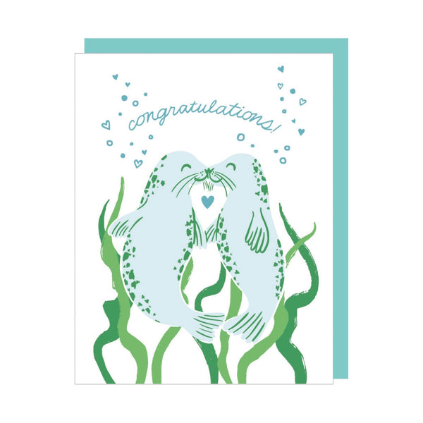 Sealed With A Kiss Wedding Card Smudge Ink Cards - Love - Wedding