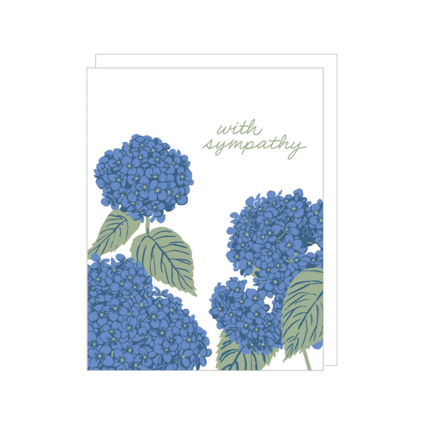 Blue Hydrangea Sympathy Card Smudge Ink Cards - Sympathy