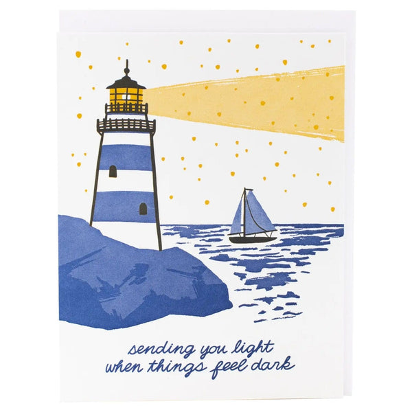 Lighthouse Sympathy Card Smudge Ink Cards - Sympathy