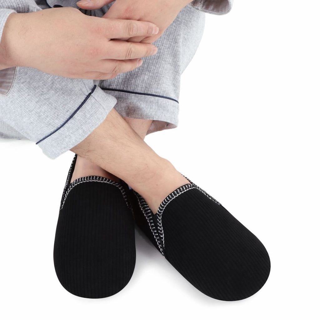 Black / SM Alpine Corduroy Snoozies Slippers - Mens Snoozies Apparel & Accessories - Socks - Slippers - Adult - Mens