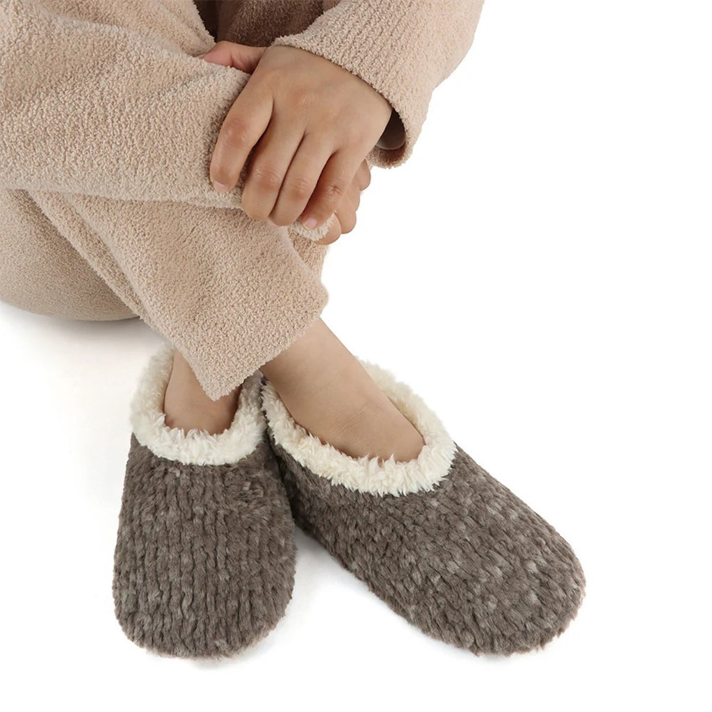 Dark Gray / SM Teddy Bear Fur Snoozies Slippers - Womens Snoozies Apparel & Accessories - Socks - Slippers - Adult - Womens