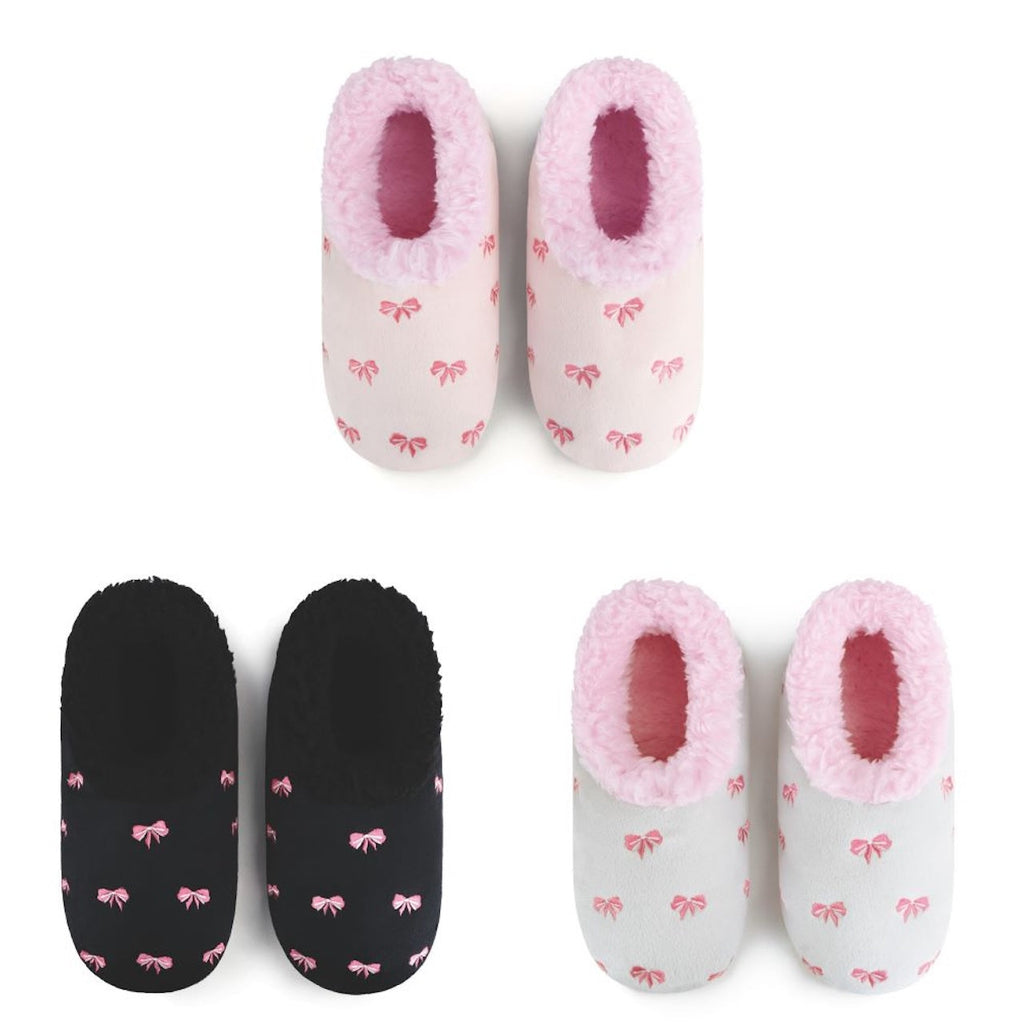 Embroidered Bow-Utiful Snoozies Slipper With Memory Foam Sole - Womens Snoozies Apparel & Accessories - Socks - Slippers - Adult - Womens