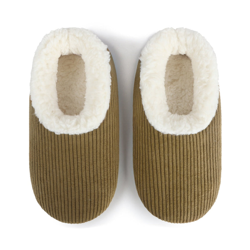 Olive / SM Solid Corduroy Snoozies Slipper With Memory Foam Sole - Womens Snoozies Apparel & Accessories - Socks - Slippers - Adult - Womens