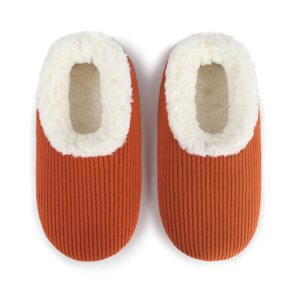 Orange Rust / SM Solid Corduroy Snoozies Slipper With Memory Foam Sole - Womens Snoozies Apparel & Accessories - Socks - Slippers - Adult - Womens
