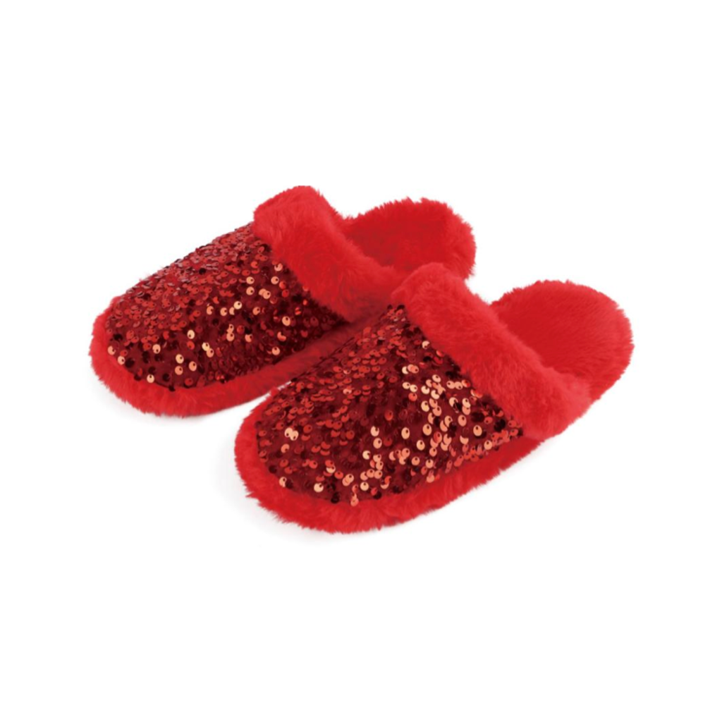 Ruby Red / SM Sequin Glam Snoozies Slide - Womens Snoozies Apparel & Accessories - Socks - Slippers - Adult - Womens