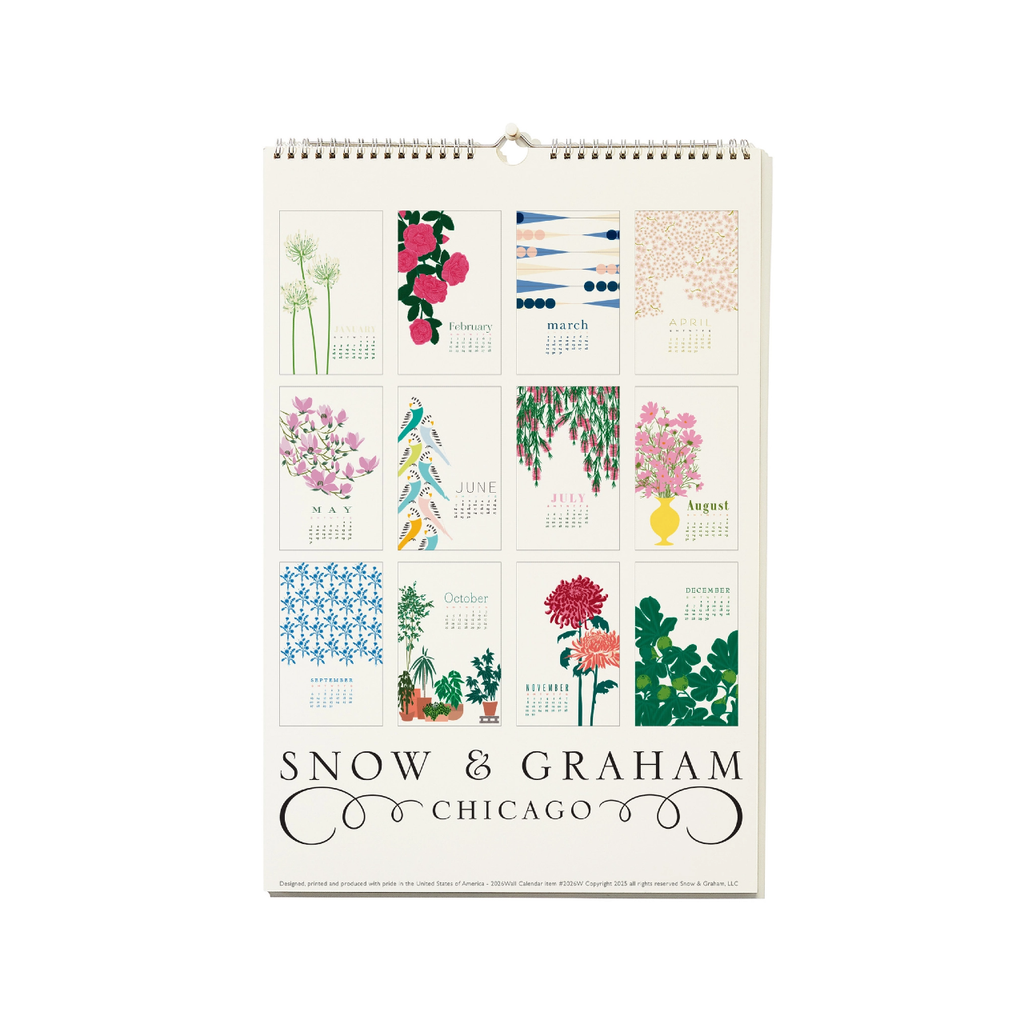 Snow And Graham 2026 Wall Calendar Snow & Graham Books - Calendars, Organizers & Planners