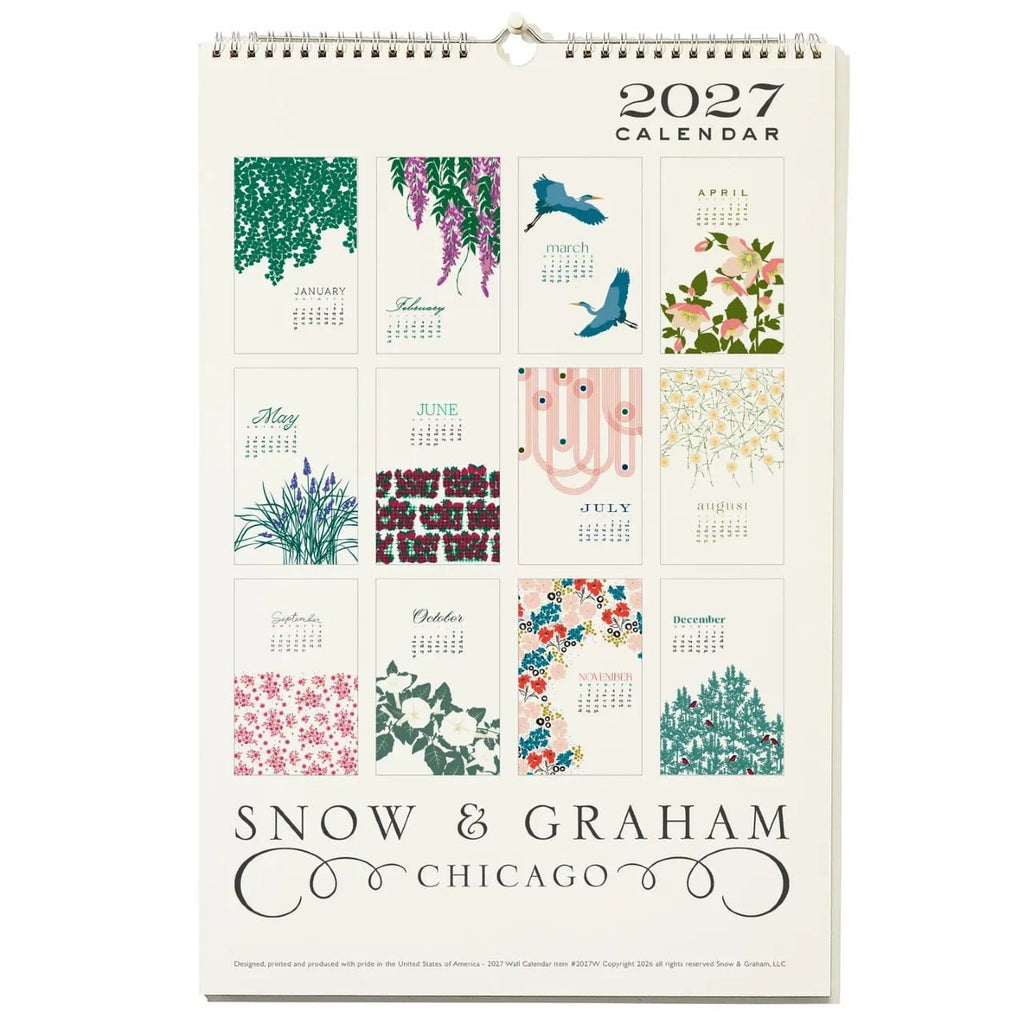 Snow And Graham 2027 Wall Calendar Snow & Graham Books - Calendars, Organizers & Planners