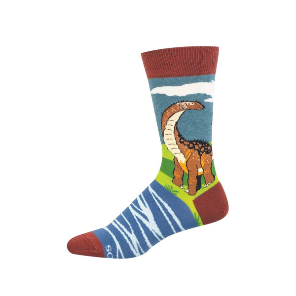 Brontosaurus Crew Socks - Mens Socksmith Apparel & Accessories - Socks - Adult - Mens