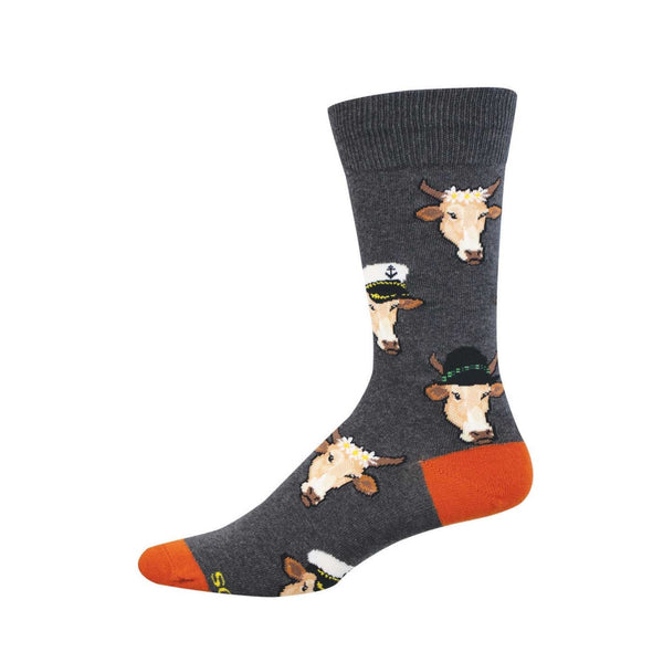 Divine Bovine Crew Socks - Mens Socksmith Apparel & Accessories - Socks - Adult - Mens
