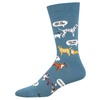 New Dog, Who Dis? Crew Socks - Blue - Mens Socksmith Apparel & Accessories - Socks - Adult - Mens