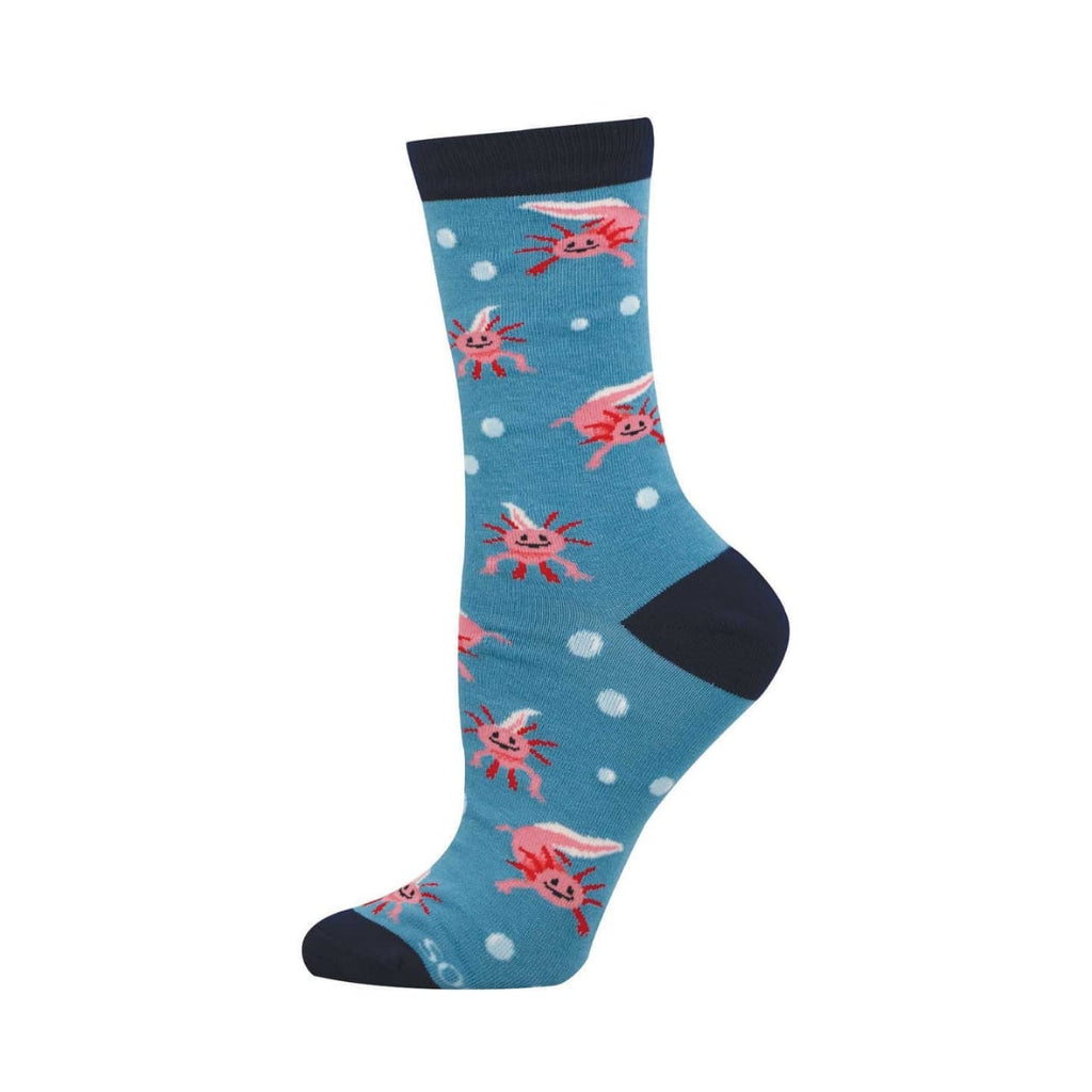 A Lotta Axolotls Bamboo Crew Socks - Womens Socksmith Apparel & Accessories - Socks - Adult - Womens